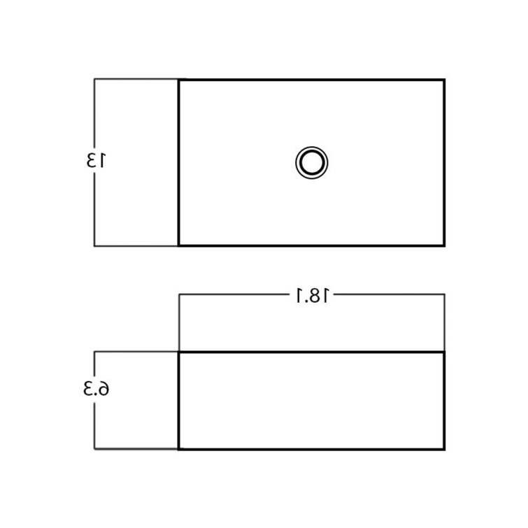 Plumbing N Parts 13'' Enamel Glaze Ceramic Rectangular Bathroom Sink